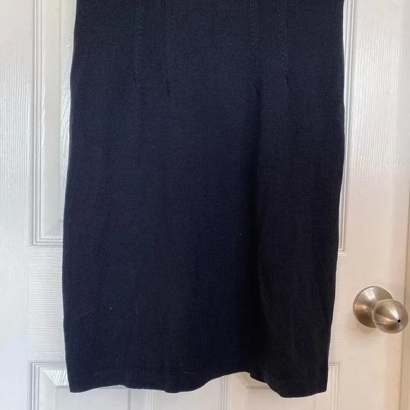 ST JOHN Collection Black Sheath Dress Santana Knit Size 8 Medium Professional - Picture 7 of 10
